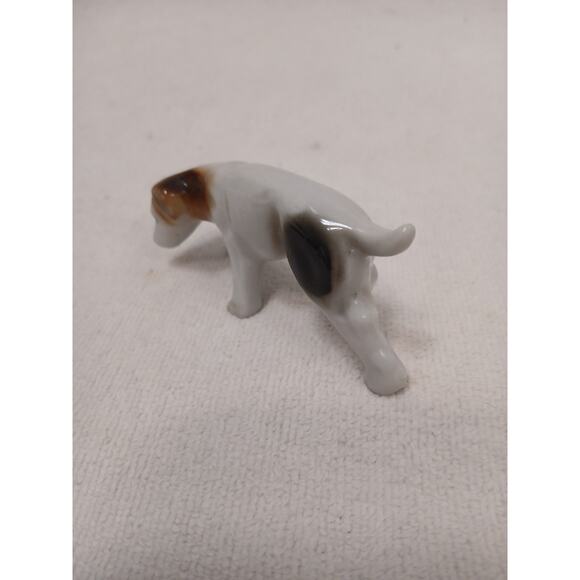 Vntg Beagle Hunting Hound Dog 3" Ceramic Figure Brown White Spots Japan Collect - Picture 7 of 15